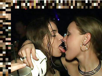 bêbado, festa, babes, lésbicas, excitante, clube