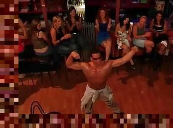Man dances for hot ladies at the club