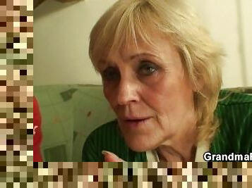 Blonde grandma banged after football match