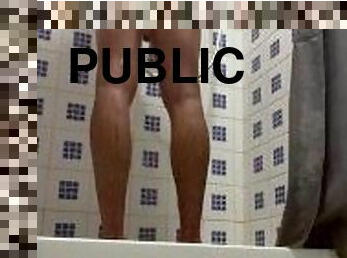 Spy big cock in public showers