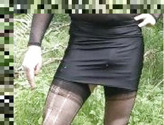 Tranny smoking in the park