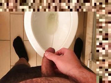 Semi Hard Dick Peeing in my hotel--I get hard at the end [No Orgasm]