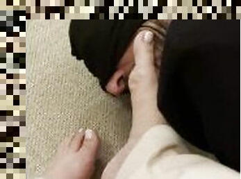 foot slave under mistress feet worship and humiliation