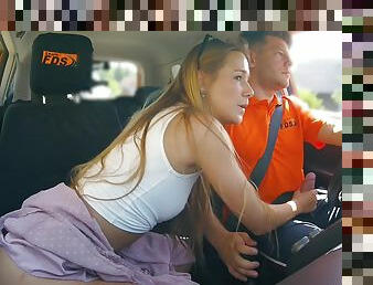 Alexis Crystal offers her pussy to the driving instructor to pass a test