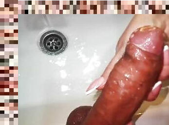 Dick Bath - Stepmom Cleaning, Polishing and Washing Big Fat Cock