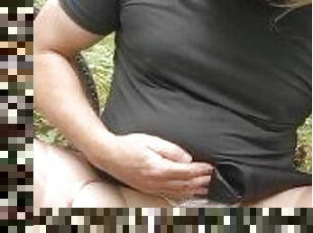 Cd/TV  wanking and eating cum in the woods