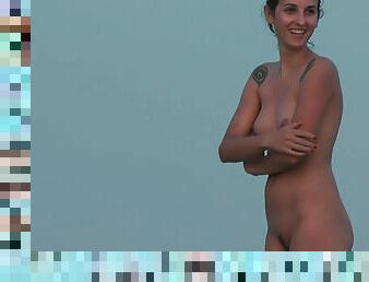 Girl with nice boobs on the beach Espana  voyeur video