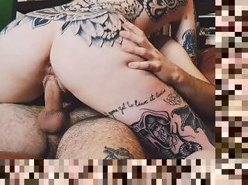 Big Ass Tattooed Slut Rides Dick