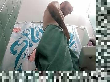 Spying on stepdad in the shower