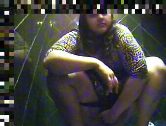 Chubby girl pees on hidden camera