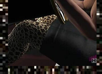 UHF Horizon: Helena Cranking the Hemi Cuda Topless with Stiletto Pumps and Leopard Print Stockings
