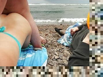 Stranger Puts Oil on me and Gives a Quick Fuck on Public Beach - XSanyAny
