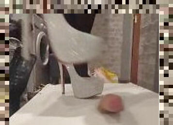 White heels trample