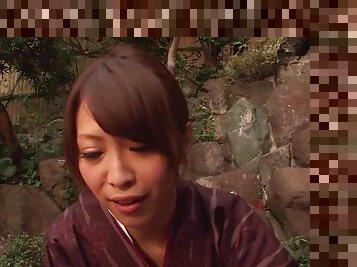 Japanese Girl In Kimono Gets Big Dick Public Bath