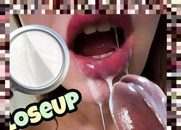 VERY CLOSE VIEW BLOW JOB???????? AND CUM IN CLOSED MOUTH???? ????