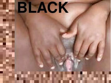 HOT BLACK GIRL SHOWS OFF HER CURVY NAKED BODY & OPENS her BLACK PUSSY WIDE!
